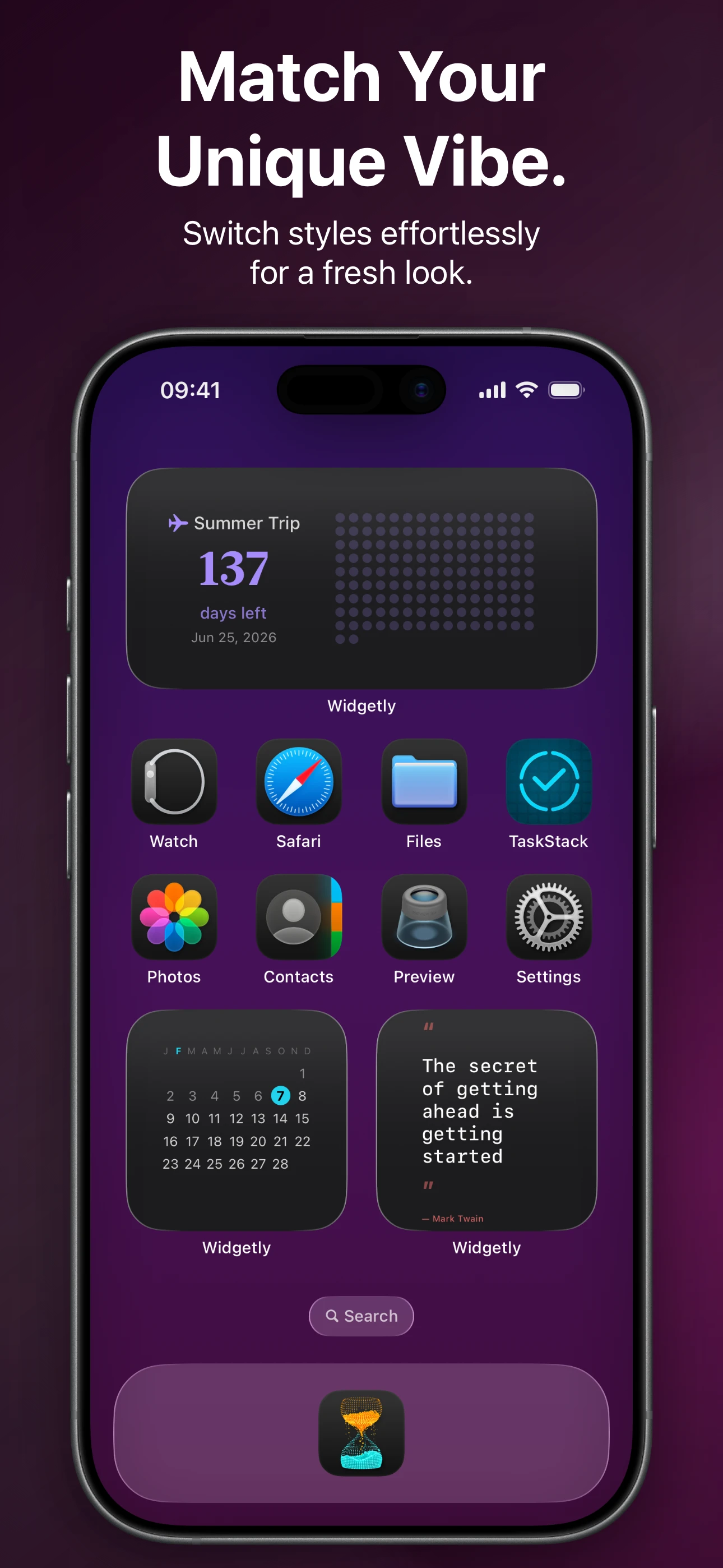 Widgetly style variations and visual themes